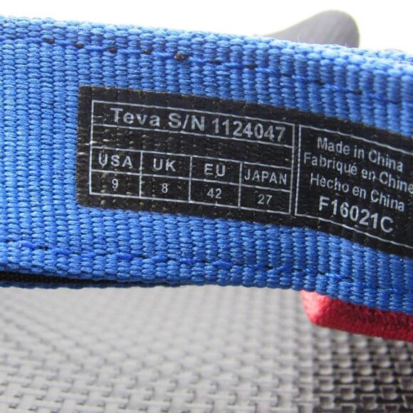TEVA MEN'S UNIVERSAL SLIDE SANDALS IN BLACK, RED BLUE SZ 9 - Picture 8 of 8